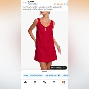 Amazon Red Sleeveless Mini Dress